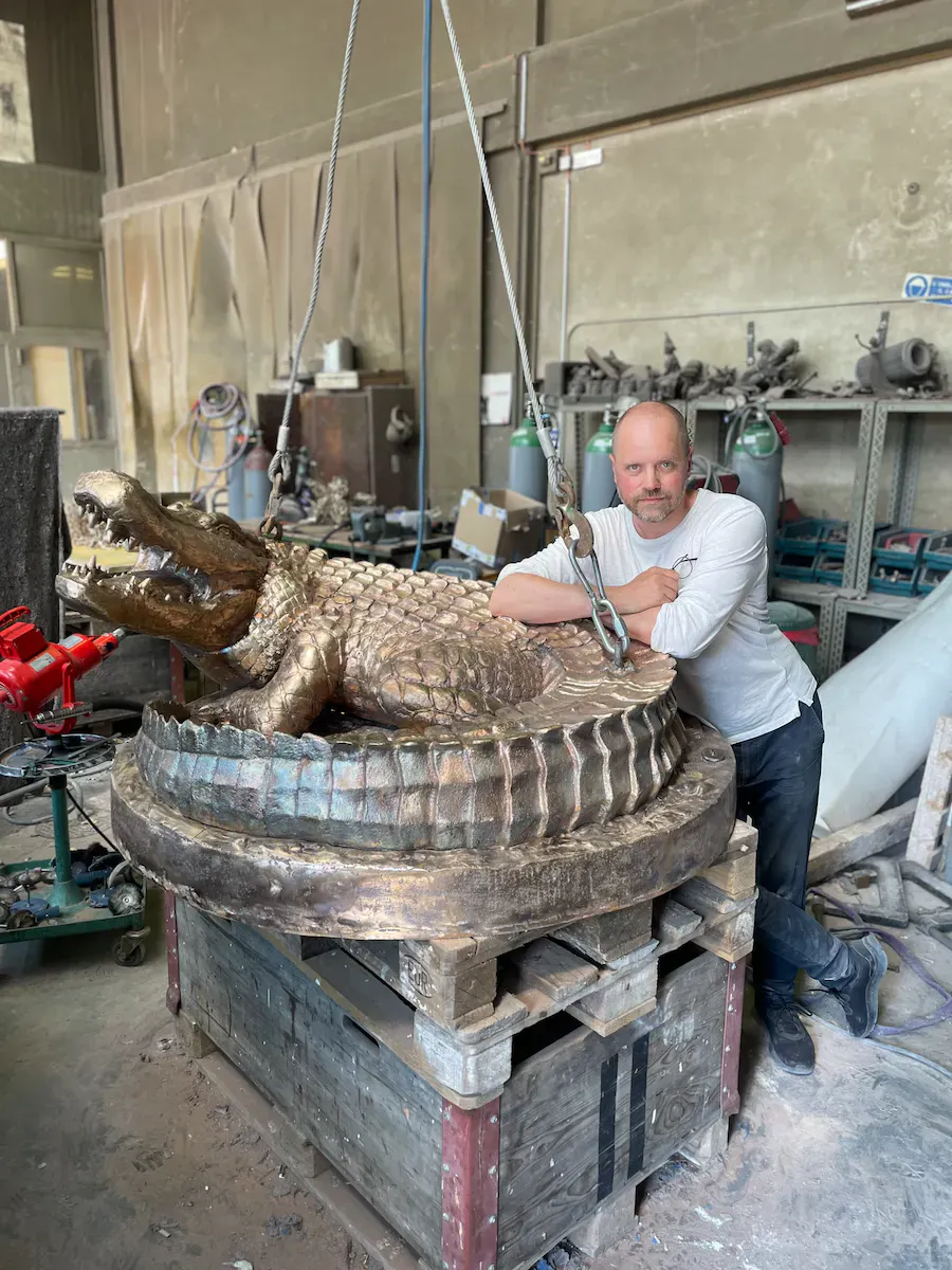 A Swedish Alligator Sculpture On Exhibit in New York